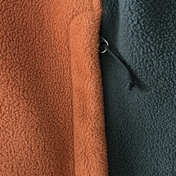 The North Face Color Block Orange & Grey Full Zip Fleece Jacket w Zipper Pockets - Picture 3 of 10